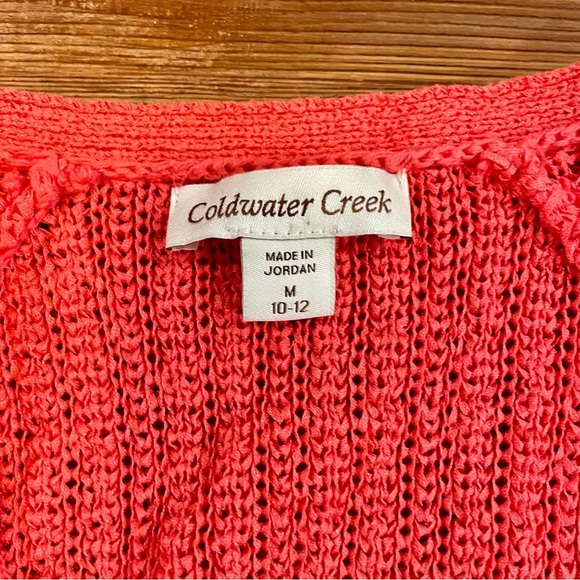 Women’s Coldwater Creek Sz M Coral Cardigan Sweater - Picture 3 of 4